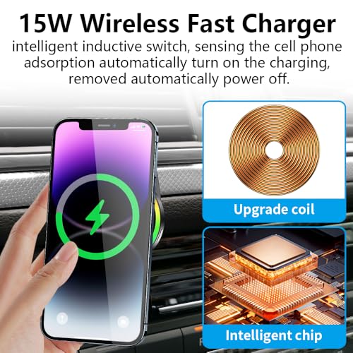 Car Magnetic Phone Mount for Audi A6 S6 A7 S7 RS6 RS7 2012 2013 2014 2015 2016 2017 2018 Auto Interior Accessories Best Cellphone Holder Fast 15W Wireless Charger Cell Phones Charging Stand