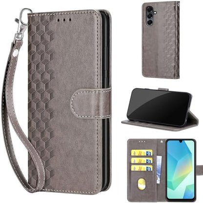 Wallet Case for Samsung Galaxy A16 5G, Gray Cube | Women Flip Folio Cover, Embossed PU Leather, Stand, Credit Card Holders Slots, Wrist Strap - color: 2