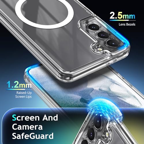 YZB Magnetic for Samsung Galaxy S21+ (Plus) Case, Clear | Compatible with MagSafe, Slim Fit Lightweight Shockproof, Military-Grade Protection, Yellowing Resistant Scratch-Resistant Back - color: Crystal Clear, size: Galaxy S21 Plus / S21 Plus 5G