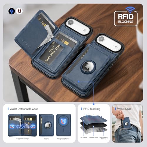 Antsturdy Compatible with MagSafe iPhone 17 Air Wallet Case,Dark Blue - color: Dark Blue, size: iPhone 17 Air - 6.5"