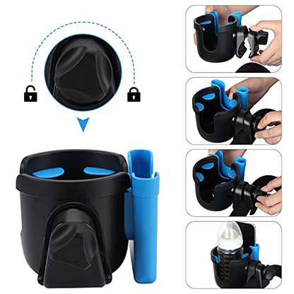 Accmor Wheelchair Cup Holder with Phone Holder, ﻿Universal 360° Rotatable Walker Cup Holder Rollator Scooter Accessory - color: Sky Blue