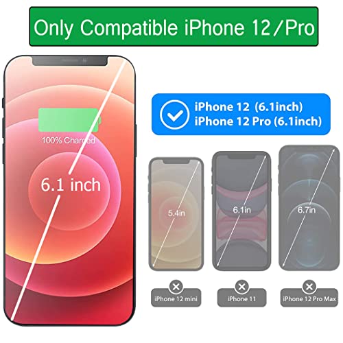 iPhone 12/12 Pro Battery Case, Upgraded 10000mAh Rechargeable Portable Charging Case with Wireless Charging Compatibility for iPhone 12/12 Pro (6.1 inch) with Carplay Battery Pack Charger Case (Black) - size: iPhone 12/12 Pro