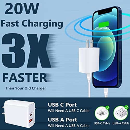 Pixel 11 10 9a Charger Fast Charging Block 20W USB C Fast Wall Charger Box - color: White