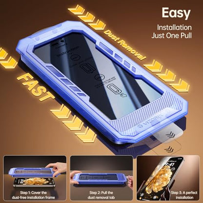 2-Pack for iPhone 16 Pro Privacy Screen Protector Easy to Install,Anti-spy Auto-Dust Removal Military Grade Protection Bubble-Free Full Coverage Case Friendly 9H+ Tempered Glass