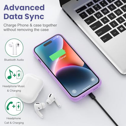 Feob Battery Case for iPhone 14 Pro Max,[2026 Upgraded] 8600mAh Ultra-Slim Portable Extended Charger Case Cover for iPhone 13 Pro Max Charging Case (6.7 Inch)-Purple - color: Purple