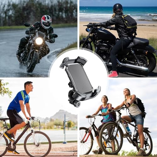 Universal Bike Cell Phone Holder, 360 Rotation Silicone Holders for iPhone丨Samsung丨Huawei, Compatible with 4.7-6.8 Inches Phones, Easy Installation