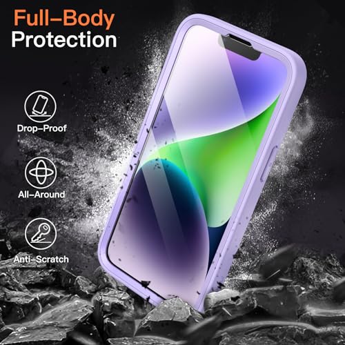 JETech Case for iPhone 14, 360° Protection, Light Purple - color: Light Purple