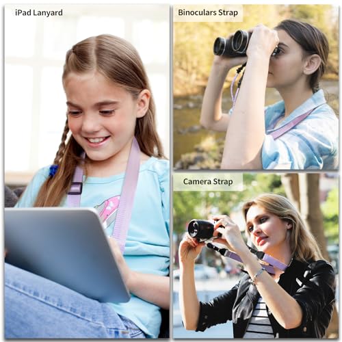 FIEIL 5 Pack Nylon iPad Strap, Adjustable Camera Neck Strap, Comfortable Shoulder Strap for iPad, Cellphone Tablet, Camera, Laptop, Binocular, Luggage Bag(Purple Universal Neck Lanyard) - size: 5 Pack Purple