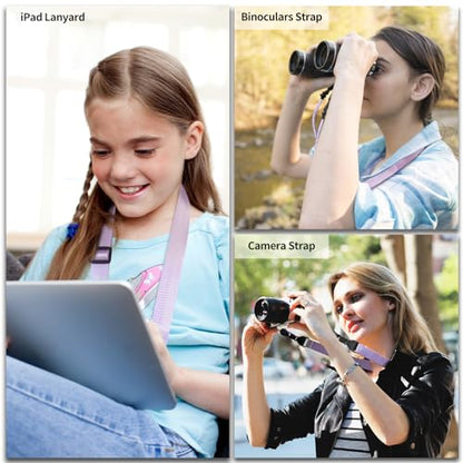 FIEIL 5 Pack Nylon iPad Strap, Adjustable Camera Neck Strap, Comfortable Shoulder Strap for iPad, Cellphone Tablet, Camera, Laptop, Binocular, Luggage Bag(Purple Universal Neck Lanyard) - size: 5 Pack Purple