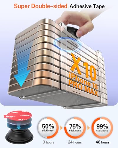 volport Extra Tape Super Sticky Adhesive Replacement and Phone Magnet Sticker Disc for Reusing Grip Stand Socket Base, Circle Double Sided Car Mount Holder Strong Glue Pads Round Magic Metal Plate