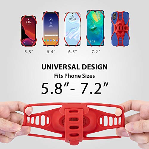Bone Bike Tie Pro 3, Universal Bike Phone Stem Mount for 5.8"-7.2" Phones - color: Bike Tie Pro 3 - Red