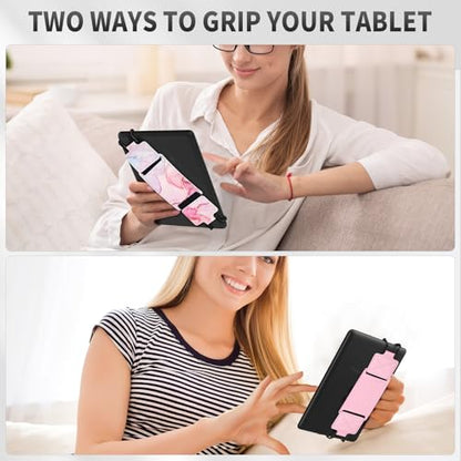 MoKo 2 Pack Hand Strap for 6-8" Kindle eReaders Tablets, Pink+Marble Pink - color: Pink+Marble Pink