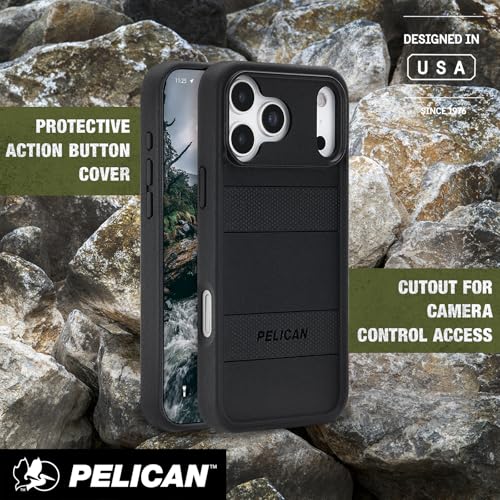 Pelican Protector iPhone 17 Pro Max Case - Rugged MagSafe Phone Case -Black | Magnetic Phone Case w/16ft Military-Grade Drop Protection - Anti-Scratch, Heavy Duty Phone Cover for iPhone 17 Pro Max - color: Black - Pro Max, style: iPhone 17 Pro Max