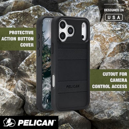 Pelican Protector iPhone 17 Pro Max Case - Rugged MagSafe Phone Case -Black | Magnetic Phone Case w/16ft Military-Grade Drop Protection - Anti-Scratch, Heavy Duty Phone Cover for iPhone 17 Pro Max - color: Black - Pro Max, style: iPhone 17 Pro Max