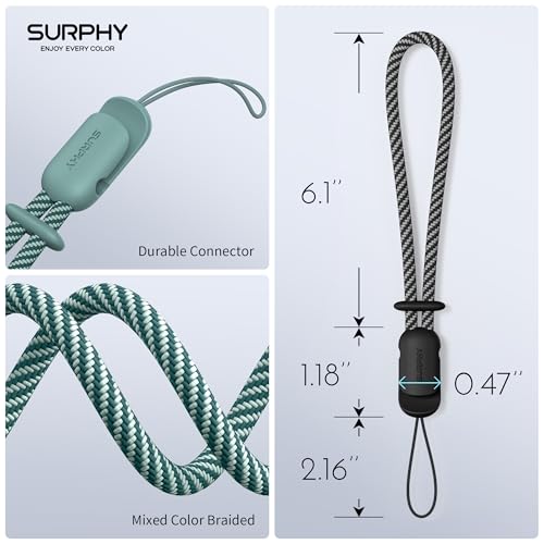SURPHY 2 Pack Phone Lanyard, Phone Wrist Strap for Case, Camera Wrist Strap - color: Black & Green