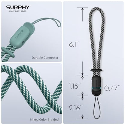 SURPHY 2 Pack Phone Lanyard, Phone Wrist Strap for Case, Camera Wrist Strap - color: Black & Green