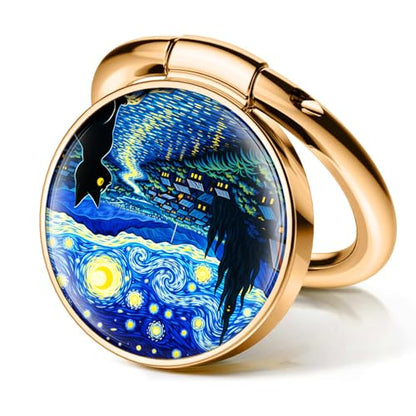Cell Phone Ring Holder, Cute Phone Ring Grip Stand, 360°Rotation Funny Metal Kickstand Finger Grip Cute Universe Cats - color: Cute Universe Cats