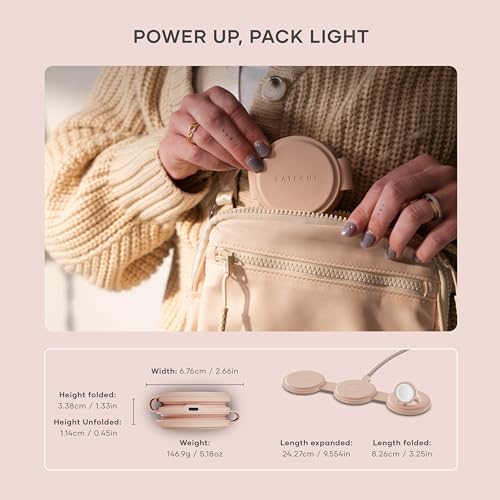 Satechi OntheGo 3-in-1 Wireless Charger, Qi2 15W Fast Charging, Desert Rose - color: Desert Rose