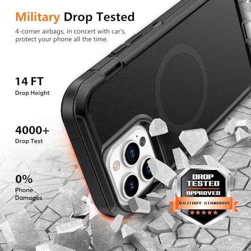 TUTUKII Magnetic for iPhone 13 Pro Max/12 Pro Max Case with Belt Clip Holster - size: iPhone 12 Pro Max & 13 Pro Max 6.7"