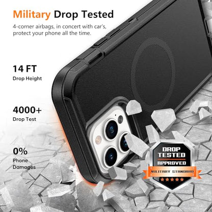 TUTUKII Magnetic for iPhone 13 Pro Max/12 Pro Max Case with Belt Clip Holster - size: iPhone 12 Pro Max & 13 Pro Max 6.7"