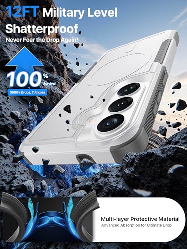 for Samsung Galaxy S26 Case Rugged Dual-Layer Shockproof White | Fit for Magsafe, Heavy Duty Military-Grade Protection, Matte Finish Scratch Resistant Anti-Fingerprint, S 26 Phone Case - color: White