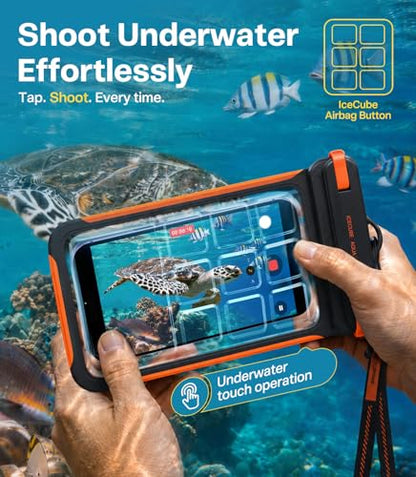 TORRAS IPX8 Waterproof Phone Pouch Floating, Underwater Screen Touchable | Black & White, 2 Pack Universal Waterproof Phone Case with Lanyard, Snorkeling, Beach, Cruise, Travel Essentials, 7.0 Inch - color: 2 Pack-Black & White