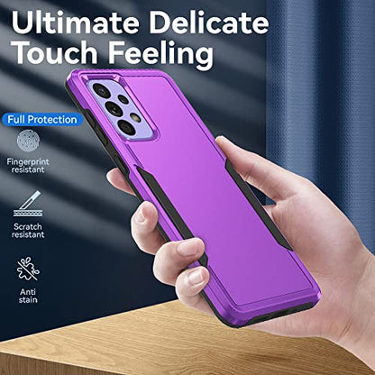 for Samsung A53 5G Case, Galaxy A53 5G Case with Screen Protector,Full Body Protection Durable Rubber Cover Phone Case for Samsung Galaxy A53 5G,Purple - color: 2 Purple