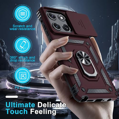 for Moto G Stylus 5G 2026/2025 Case Built in Slide Camera Cover - color: Wine Red, size: Moto G Stylus 5G 2026/2025