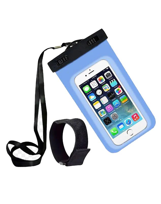 Universal Waterproof Phone Pouch, 1 pcs, Random Color | w/Arm Band, Lanyard Armband, Diving, Beach, Dry Bag Skiing, Water Event, Pool Party