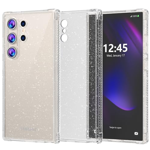 for Samsung Galaxy S24 Ultra Case,Glitter Clear Case S24 Ultra,Shockproof Bumper Protective Phone Cover, Designed for Samsung S24 Ultra 5G 6.8"(Clear Bling) - color: Clear, size: for Galaxy S24 Ultra