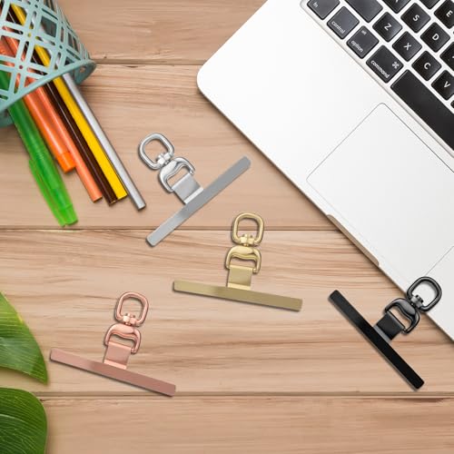 Vin Beauty 4 PCS Phone Tether Tab, 360° Rotatable Cell Phone Lanyard Patch Ultra-Thin Universal Stainless Steel Phone Lanyard Tab Metal Replacement Patch for Cell Phone and Most Smartphones