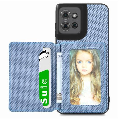 FFutanwei for Motorola Moto G Power 2026 Case Wallet with Card Holder Blue | Shockproof Protective Phone Cases Cover, Carbon Fiber Pattern Design, Built-in 2 Credit Card Slots, Hidden Magnetic Closure - color: Blue