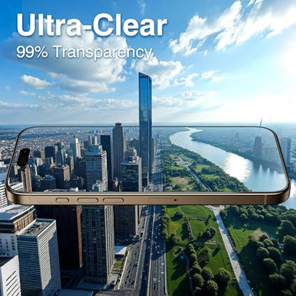 EZ-GLAZ-4+2 Pack for iPhone 16 Pro Screen Protector (6.3") HD Clear - size: iPhone 16 Pro