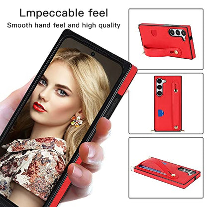 CCSmall for Samsung Galaxy S23+ Plus Crossbody Case w Card Holder KB Red - color: Red, size: Galaxy S23 Plus