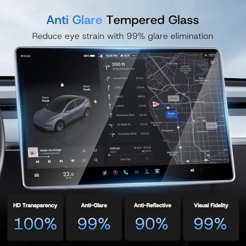 Screen Protector for Tesla Model 3 (2024-2026)/Model Y 2025 - size: 15.4" Model Y/3 Front-M