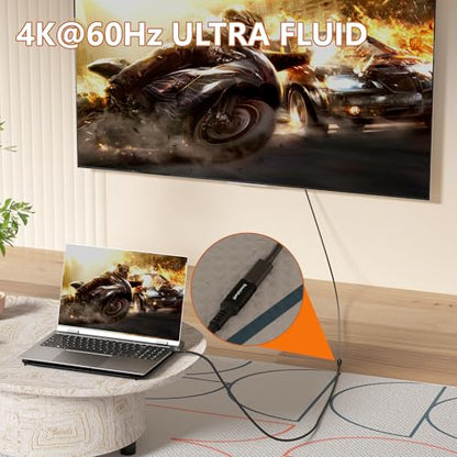 Long Distance USB C Extension Cable 3 Meter, 240W PD & 20Gbps Data Transfer, 4K@60Hz Nylon Braided Extender for Laptop, Monitor, Home Theater,Gaming Setup - size: 10ft/3m