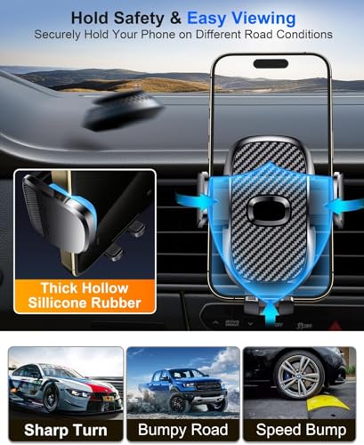 FESIYOYE Car Phone Holder[Military-Grade 360°Suction Cup] Phone Holders for Your Car Universal Accessories Air Vent Dashboard Windshield Phone Mount Automotive Cradles Fit Shower & Wall Mounts iPhone