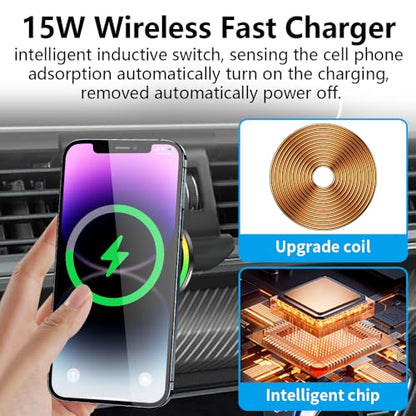 Car Magnetic Phone Mount for Audi Q5 SQ5 2018 2019 2020 2021 2022 2023 2024 Auto Interior Accessories Best Cellphone Holder Fast 15W Wireless Charger Cell Phones Charging Screen Stand Accessory