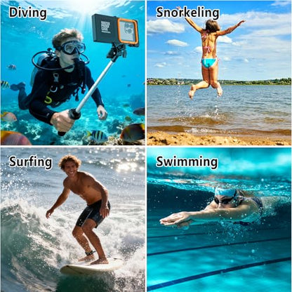 Waterproof Selfie Stick with Phone Case - Professional Underwater Phone Case for with Rechargeable Stick (2th Waterproof Selfie Stick)