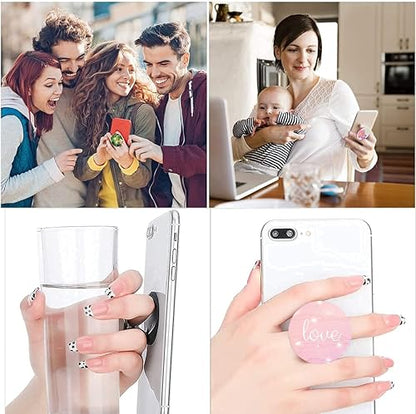 6 Pack Cellphone Phone Grip and Smartphones Stand, Collapsible Cell Phone Expanding Holder for Phone - Smile Love Happy Heart