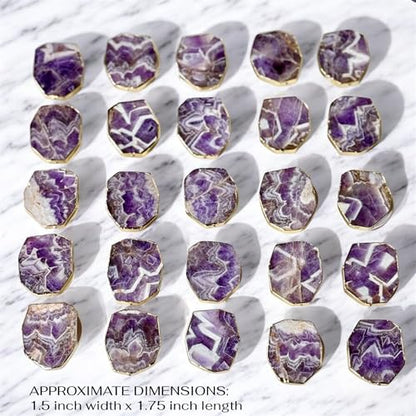 Grips by CRYSTALFY Crystal Phone Grip Holder & Expanding Kickstand-Natural Gemstone Swappable Top Accessory Compatible with iPhone, iPad, Kindle & Mobile Devices (Chevron Amethyst Gold, Adhesive) - color: Chevron Amethyst Gold, style: Adhesive