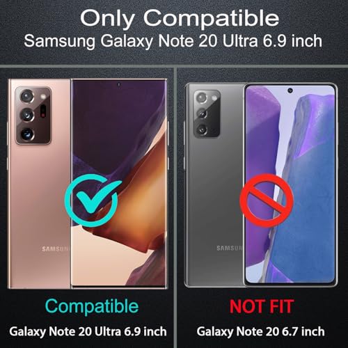 for Galaxy Note 20 Ultra Case, with Self Healing Flexible TPU Screen Protective [2 Pack] & Slide Camera Cover, 360°Rotation Ring Kickstand [Military Grade] Case. (Rose Gold) - color: N-Rose Gold