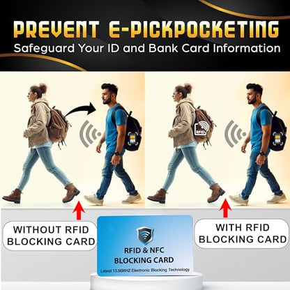 SaiTech IT 5 Pack RFID Blocking Card for Credit Debit ID Card, Sky Blue | Slim Anti-Theft Contactless NFC RFID Blocker Protector, Easily Fit into Wallet and Purse, for Men & Women - color: Sky Blue
