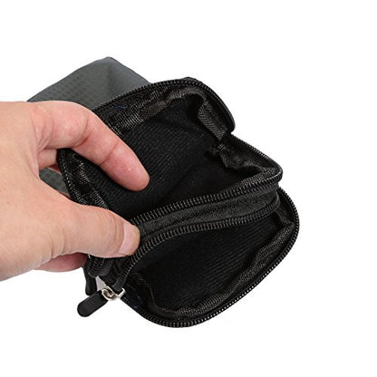 Black Shoulder Phone Bag, Cell Phone Belt Clip Pouch, 6.0" Ladies Men Travel Shoulder Messenger Crossbody Bag with Strap Zipper Waist Pocket Purse Wallet Belt Clip Holder with Carabiner Hook Handbag - color: Dark gray