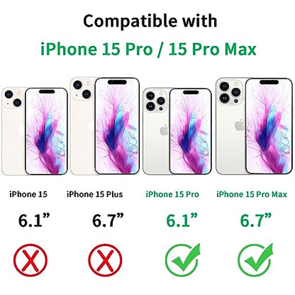 Compatible with iPhone 15 Pro/iPhone 15 Pro Max Camera Lens Protector, Anti-Scratch Lens Cover 9H Tempered Glass Metal Camera Screen Protector Shockproof Camera Ring - 3 Pcs Black - color: Black