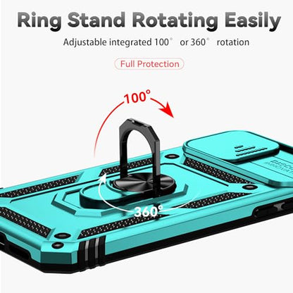 for iPhone 11 Case,with Screen Protectors and Camera Cover,[Military Grade] 16ft.Drop Tested Cover with Magnetic Kickstand Protective Case for iPhone 11 6.1 inch, Mint - color: Mint