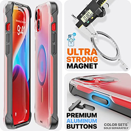 REBEL Phone Case for iPhone 14 Plus [Frosted Series Gen-4] Strong MagSafe Compatible, Translucent Matte Texture, Protective Shockproof Bumpers, Metal Buttons, 6.7 Inch 2023 Cover (Frosted Black) - color: Frosted Black, size: iPhone 14 Plus