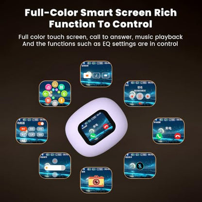 Open Ear Earbuds Ultra Comfort Wireless Bluetooth 5.4 Headphones Over The Ear Earbuds with Intelligent Touch Screen EarHooks IPX7 Waterproof Bone Conduction Earphones for Fitness Sports-Purple - color: PURPLE