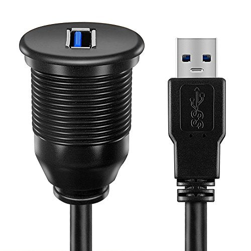 USB 3.0 AUX Flush Mount Car Mount Extension Cable, 3 Feet