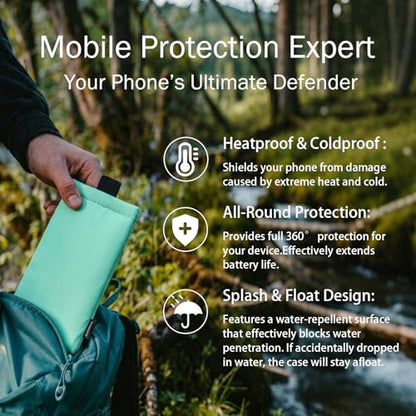 Thermal Phone Case,Prevent OVERHEATING in The Sun, Prevent Lower Temperatures to Extend Battery Life, for iPhone 15Pro/16/16Pro/17/17Pro/Samsung Galaxy and Similar Sized Phones (Teal, Medium) - color: Teal, size: Medium
